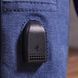 Shoulder bag with USB cable made of thick textile 21224 Vintage Blue 21224 фото 9