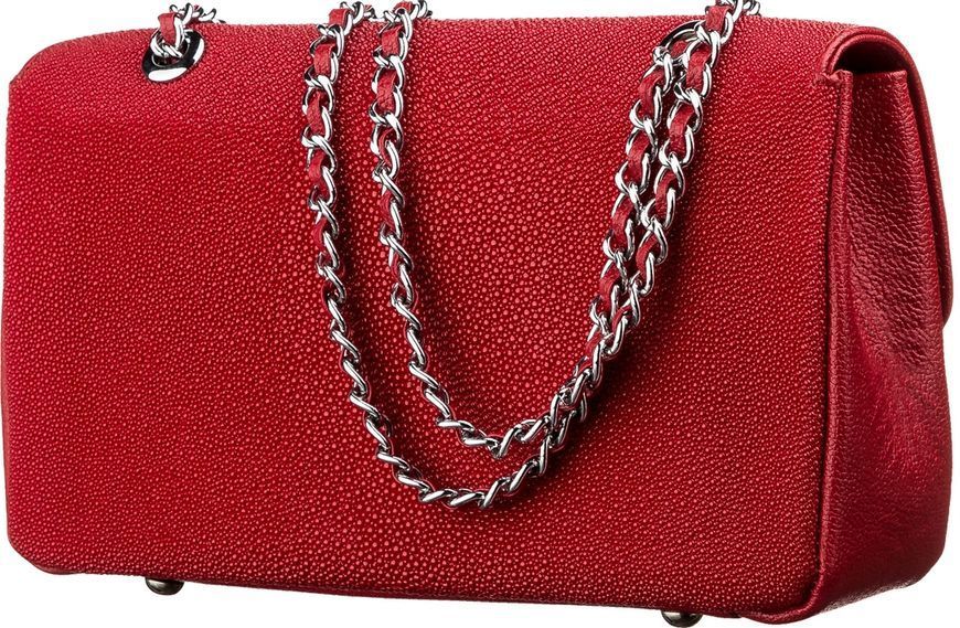 Сумка STINGRAY LEATHER 18223 з натуральної шкіри морського скату Червоний 18223 фото