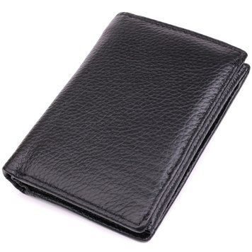 Вертикальний чоловічий шкіряний гаманець у два складання Vintage sale_15091 Чорний 53771 фото