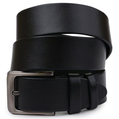 Stylish men's leather belt Vintage 20745 Black 20745 фото