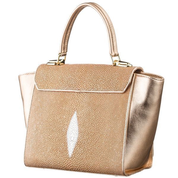 Women's bag STINGRAY LEATHER 18630 made of genuine stingray leather Golden 18630 фото