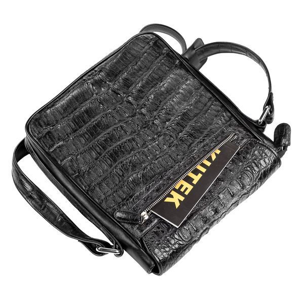 Men's bag CROCODILE LEATHER 18021 made of genuine crocodile leather Black 18021 фото