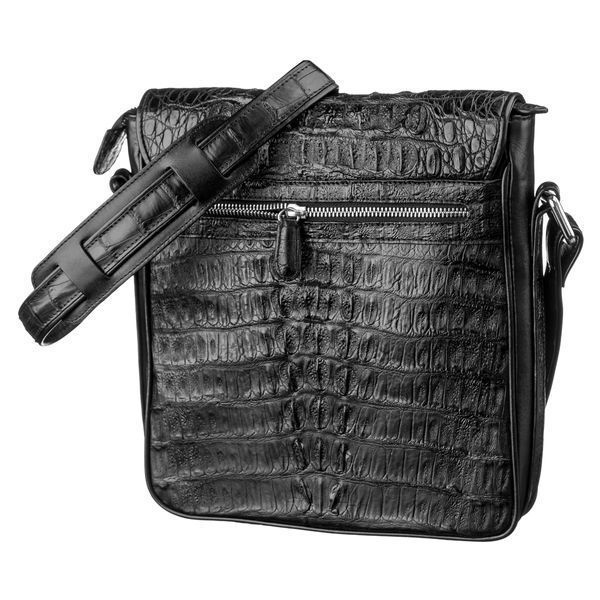 Men's bag CROCODILE LEATHER 18021 made of genuine crocodile leather Black 18021 фото