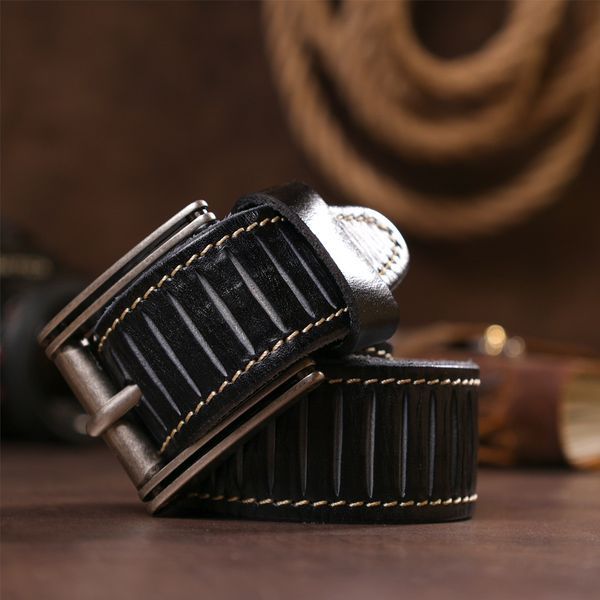Men's belt Vintage 20072 Black 20072 фото