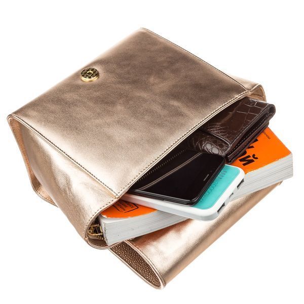 Women's bag STINGRAY LEATHER 18630 made of genuine stingray leather Golden 18630 фото
