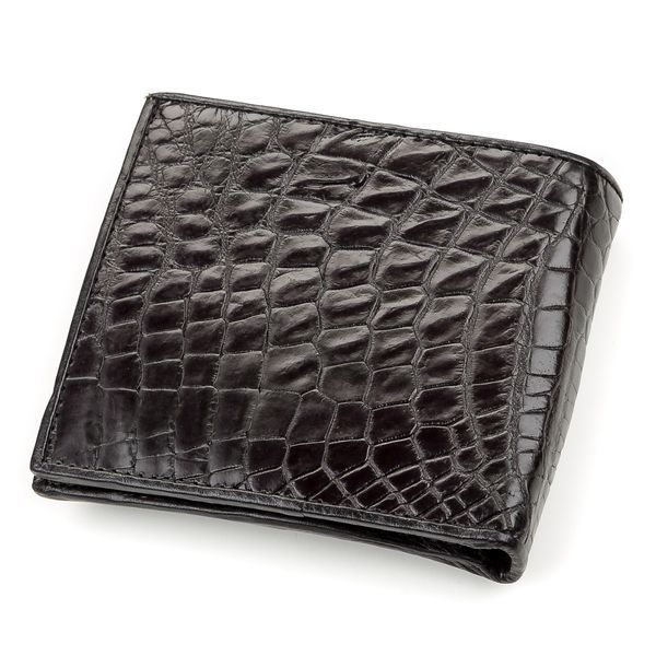 Men's wallet CROCODILE LEATHER 18200 made of genuine crocodile leather Black 18200 фото