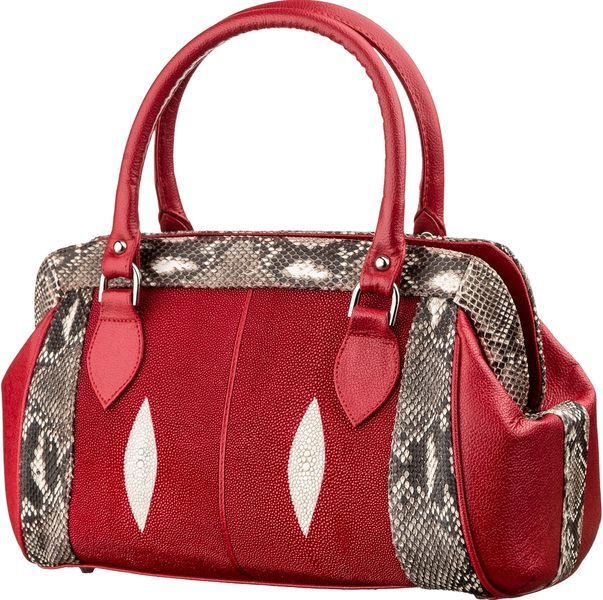 Сумка женская STINGRAY LEATHER 18224 из натуральной кожи морского ската Красная 18224 фото
