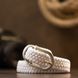 Textile thin women's belt classic Vintage 20542 White 20542 фото 5