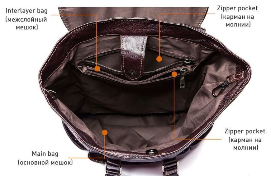 Backpack Vintage 14714 leather Plum 14714 фото