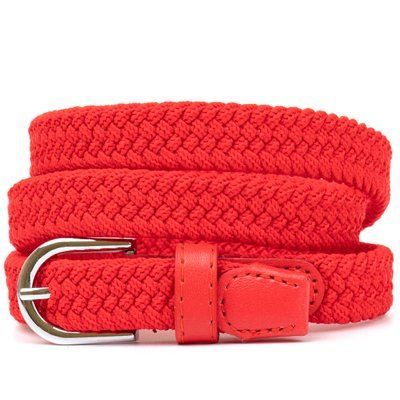 Textile thin women's belt classic Vintage 20543 Red 20543 фото