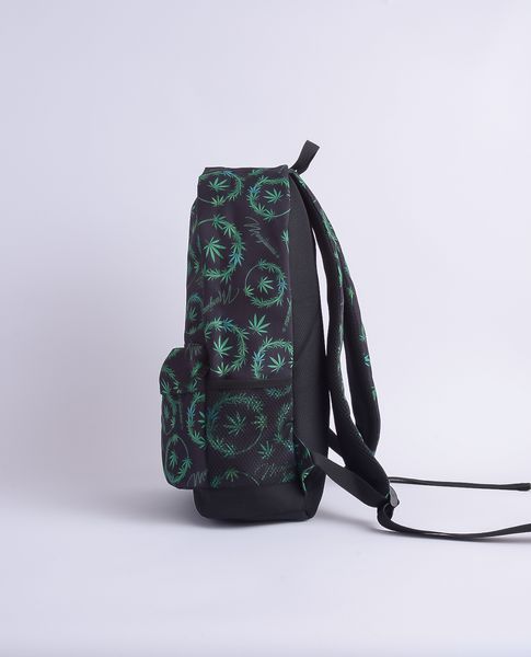 Youth urban backpack with Marijuana print 01014 фото
