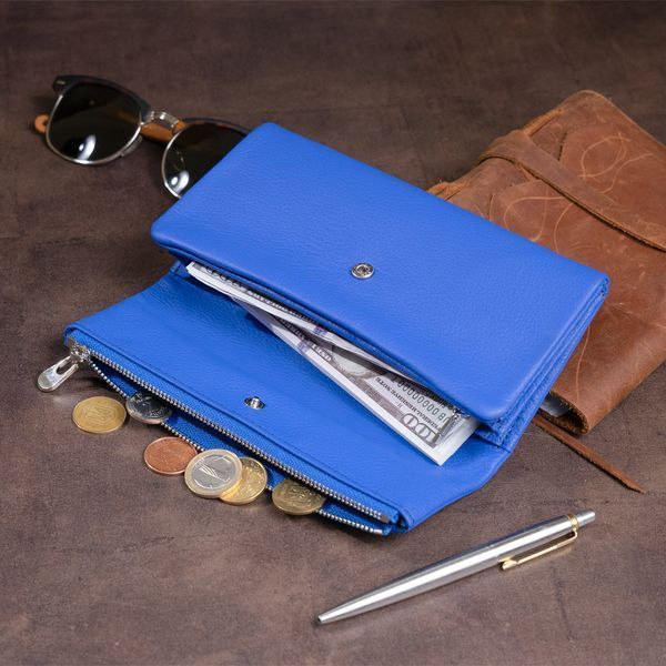 Клатч конверт з кишенею для мобільного шкіряний жіночий ST Leather 19268 Синій 19268 фото