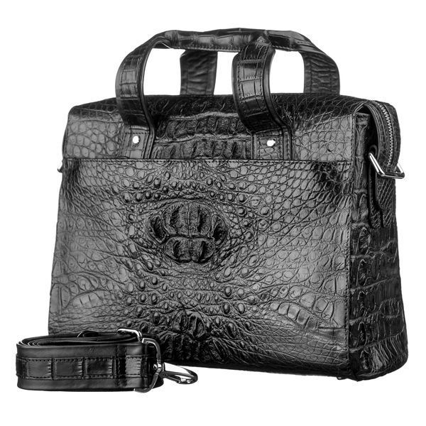 Сумка CROCODILE LEATHER 18022 з натуральної шкіри крокодила Чорна 18022 фото
