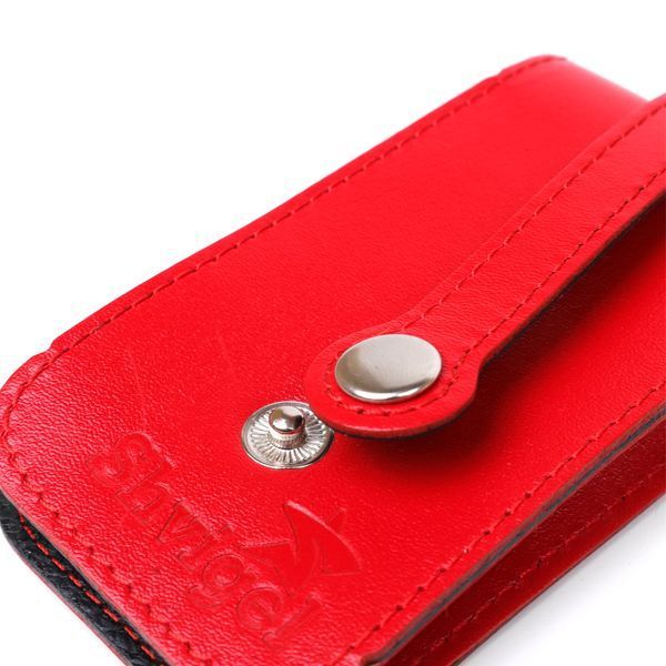 Compact leather key holder with strap SHVIGEL 13987 Red 13987 фото