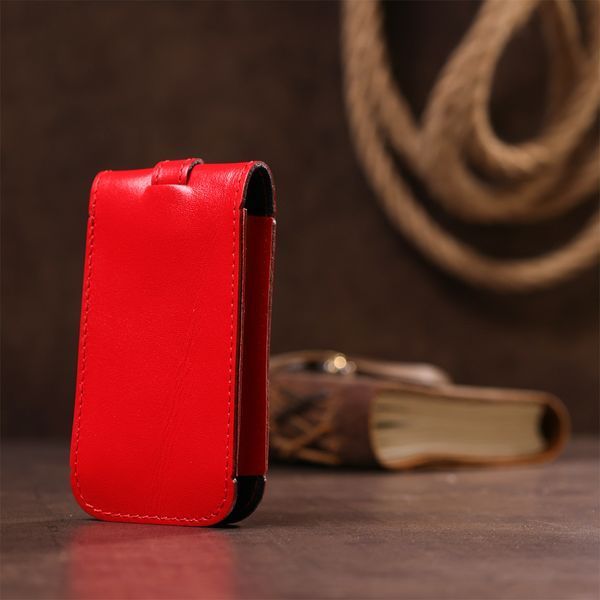 Compact leather key holder with strap SHVIGEL 13987 Red 13987 фото