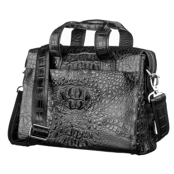 Сумка CROCODILE LEATHER 18022 з натуральної шкіри крокодила Чорна 18022 фото