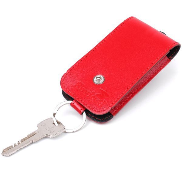 Compact leather key holder with strap SHVIGEL 13987 Red 13987 фото