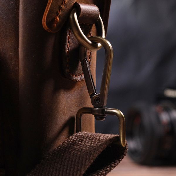 Compact men's bag made of genuine vintage leather 21295 Vintage Brown 21295 фото