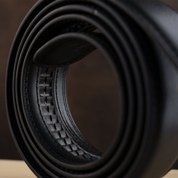 Men's belt with brass buckle Vintage 20310 Black 20310 фото
