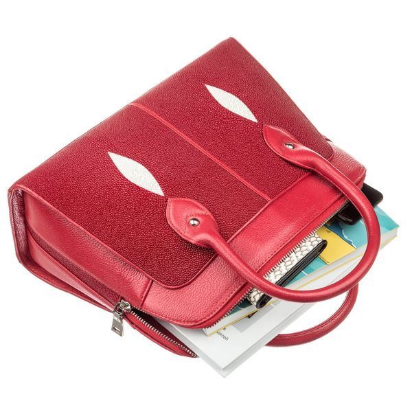 Сумка женская STINGRAY LEATHER 18517 из натуральной кожи морского ската Красная 18517 фото