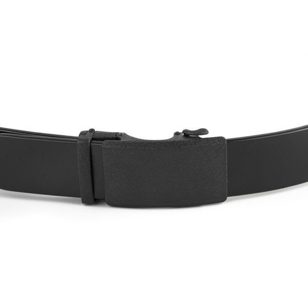 Men's belt with automatic matte black buckle Vintage 20303 Black 20303 фото
