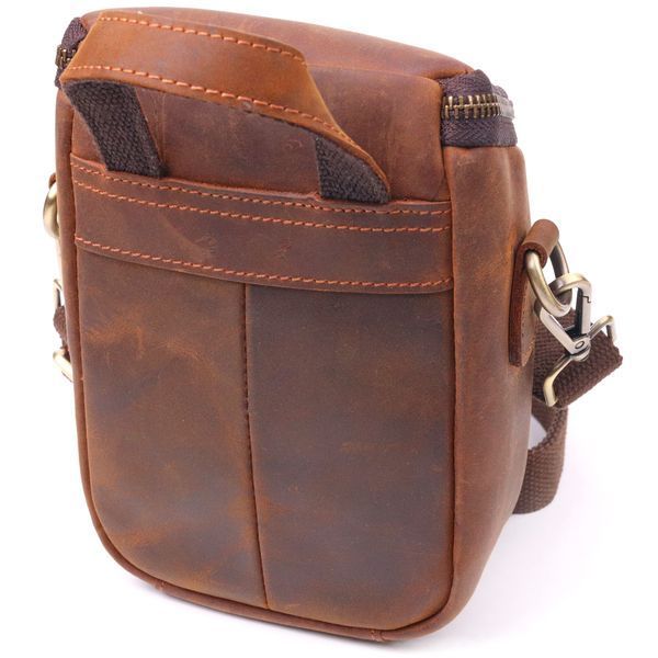 Compact men's bag made of genuine vintage leather 21295 Vintage Brown 21295 фото