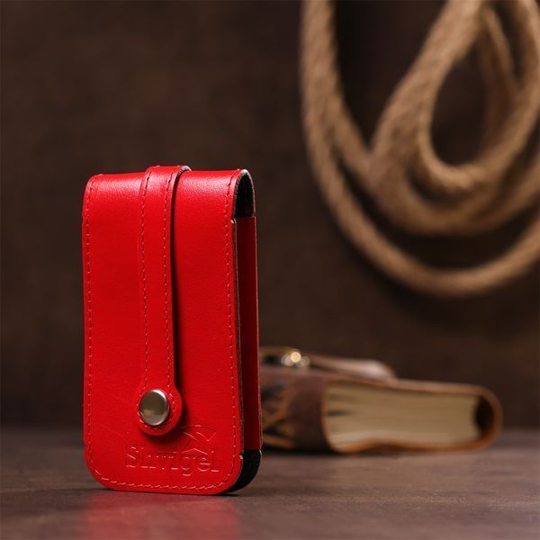 Compact leather key holder with strap SHVIGEL 13987 Red 13987 фото