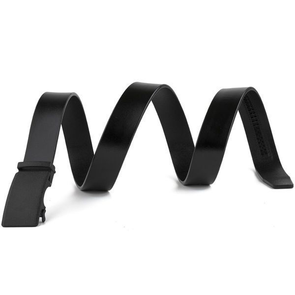Men's belt with automatic matte black buckle Vintage 20303 Black 20303 фото