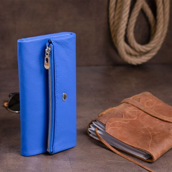 Клатч конверт з кишенею для мобільного шкіряний жіночий ST Leather 19268 Синій 19268 фото