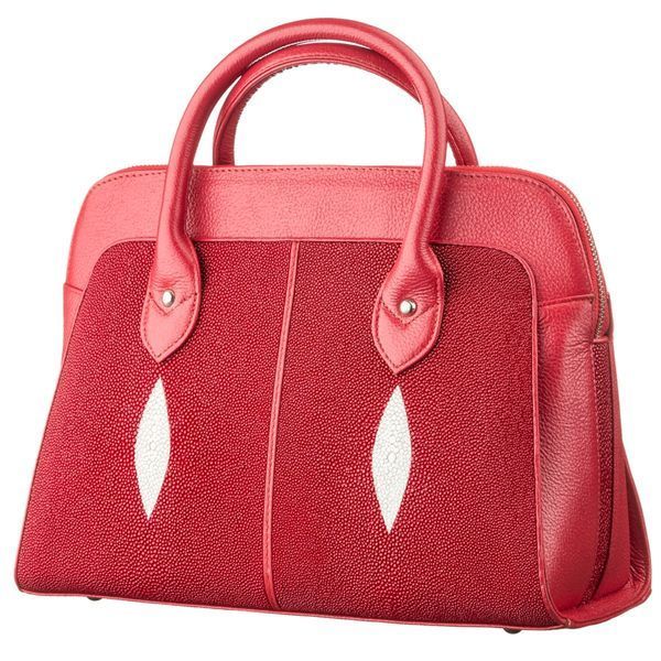Сумка женская STINGRAY LEATHER 18517 из натуральной кожи морского ската Красная 18517 фото