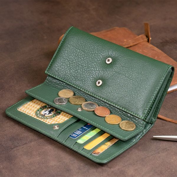 Кошелек кожаный в два сложения женский ST Leather 19286 Зеленый 19286 фото