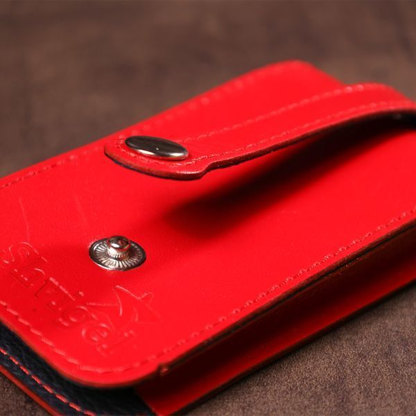 Compact leather key holder with strap SHVIGEL 13987 Red 13987 фото