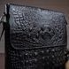 Men's vertical bag with reptile embossing Vintage 14715 Black 14715 фото 5